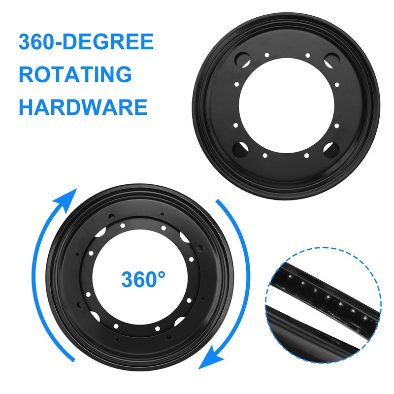 GENHAKON 6 PCS 9 Inch Black Lazy Susan Turntable Bearing Plate, Lazy Susan Bearings Base, Lazy Susan Hardware, Easy Installation, Solid Metal Construction, for Home and Industrial, by GENHAKON - Image 3